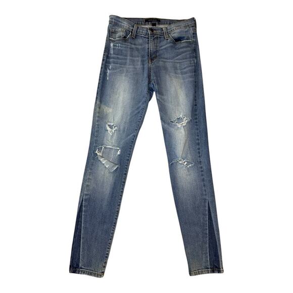 Flying Monkey Women's Mid Rise Ankle Skinny Jeans Blue‎ Size 6 (28) Distressed - Picture 1 of 8